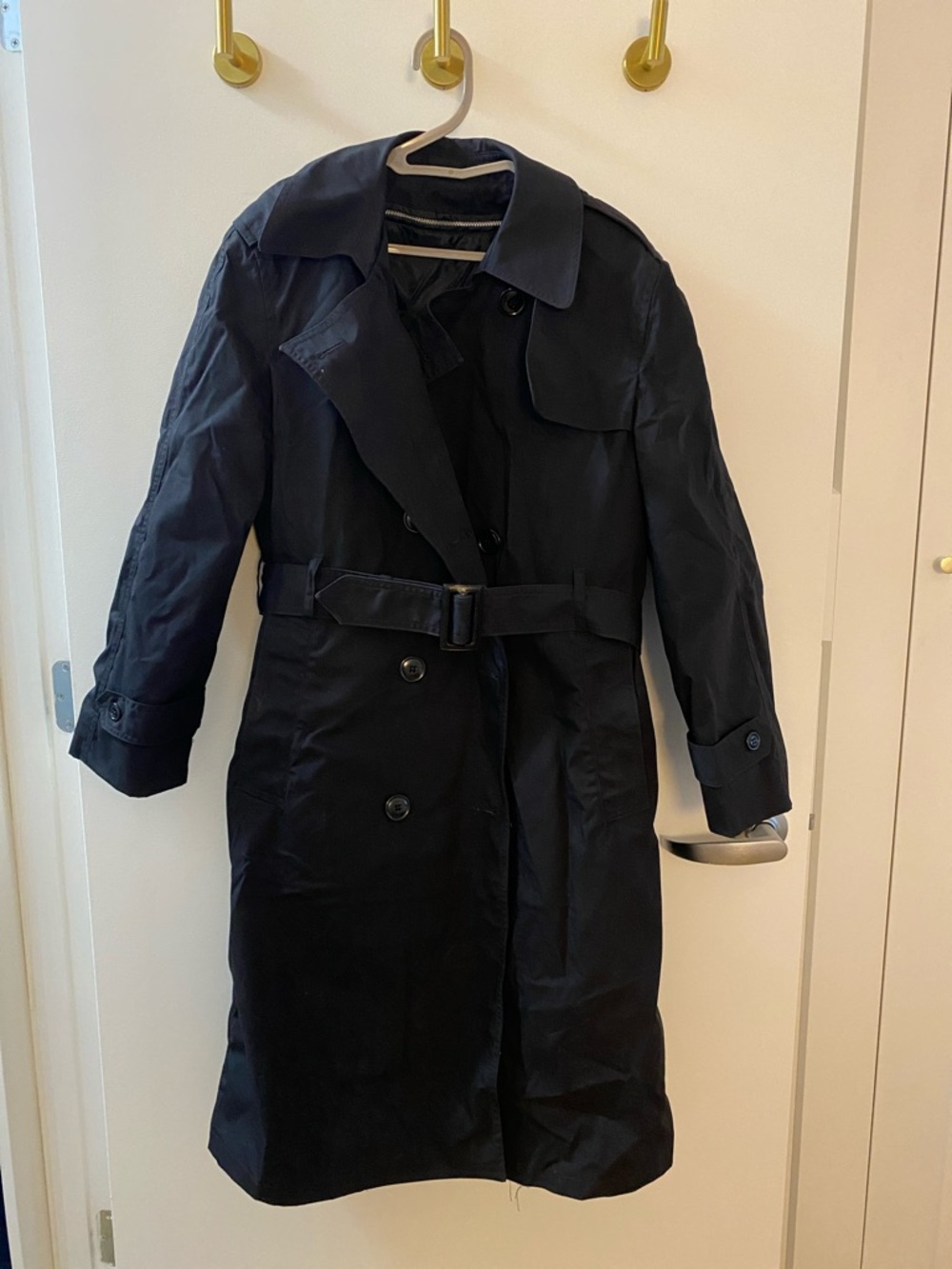 Classic Navy Trench Coat - Belted Overcoat